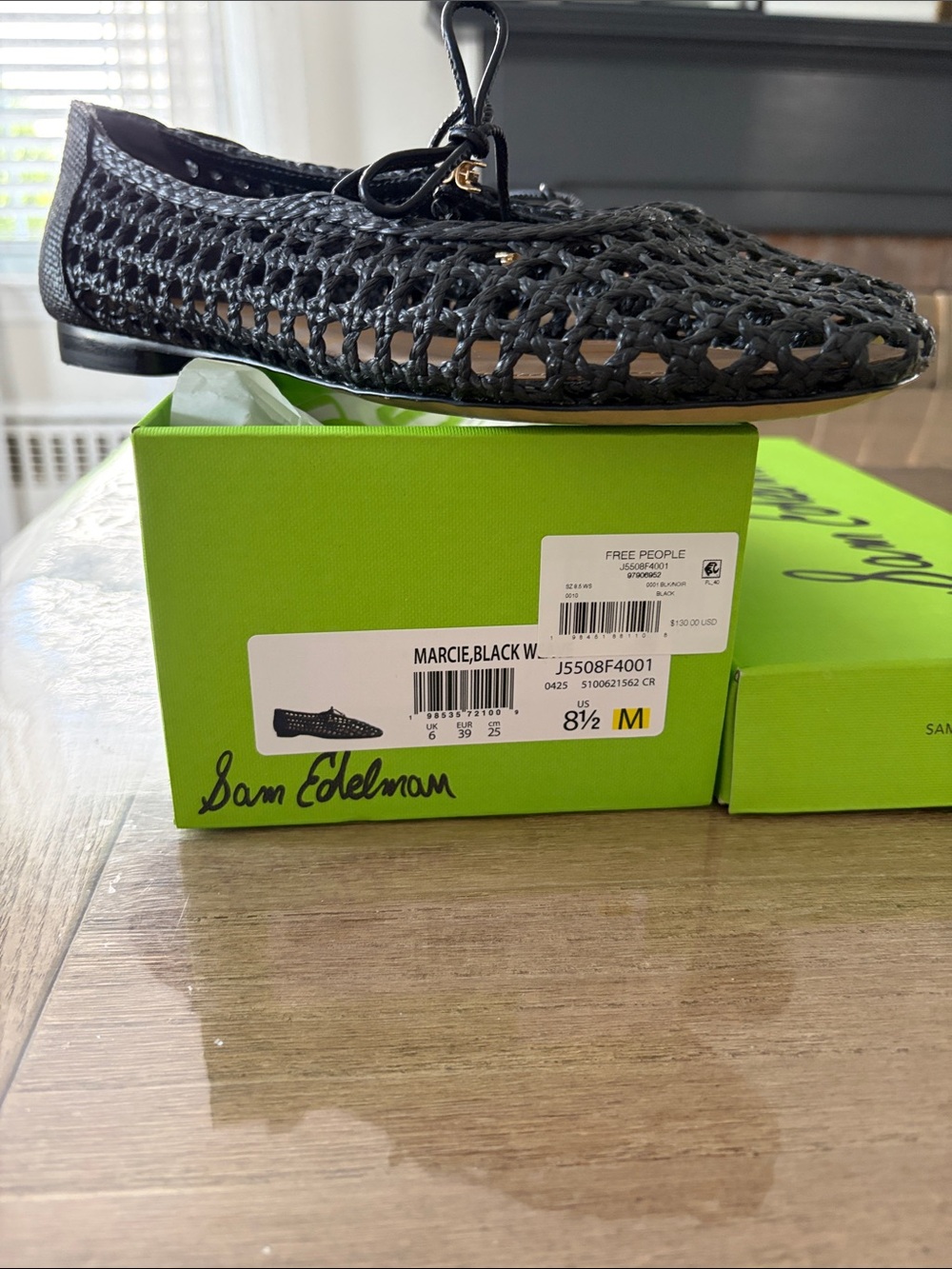 Sam Edelman Black Woven Lace-Up Loafer